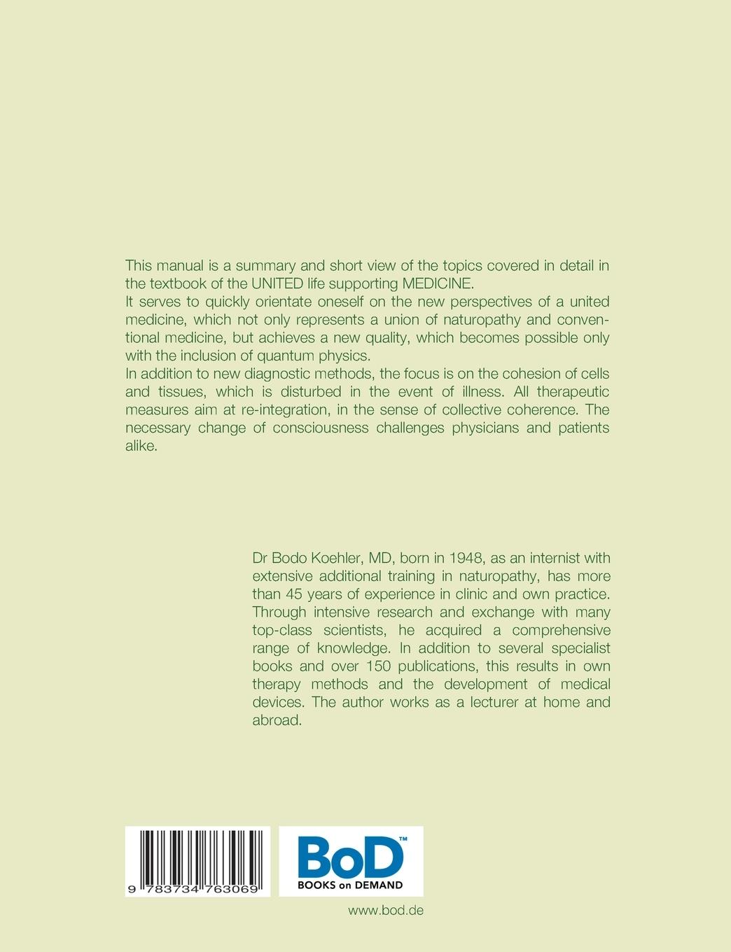 Rückseitencover Manual of the United life supporting Medicine