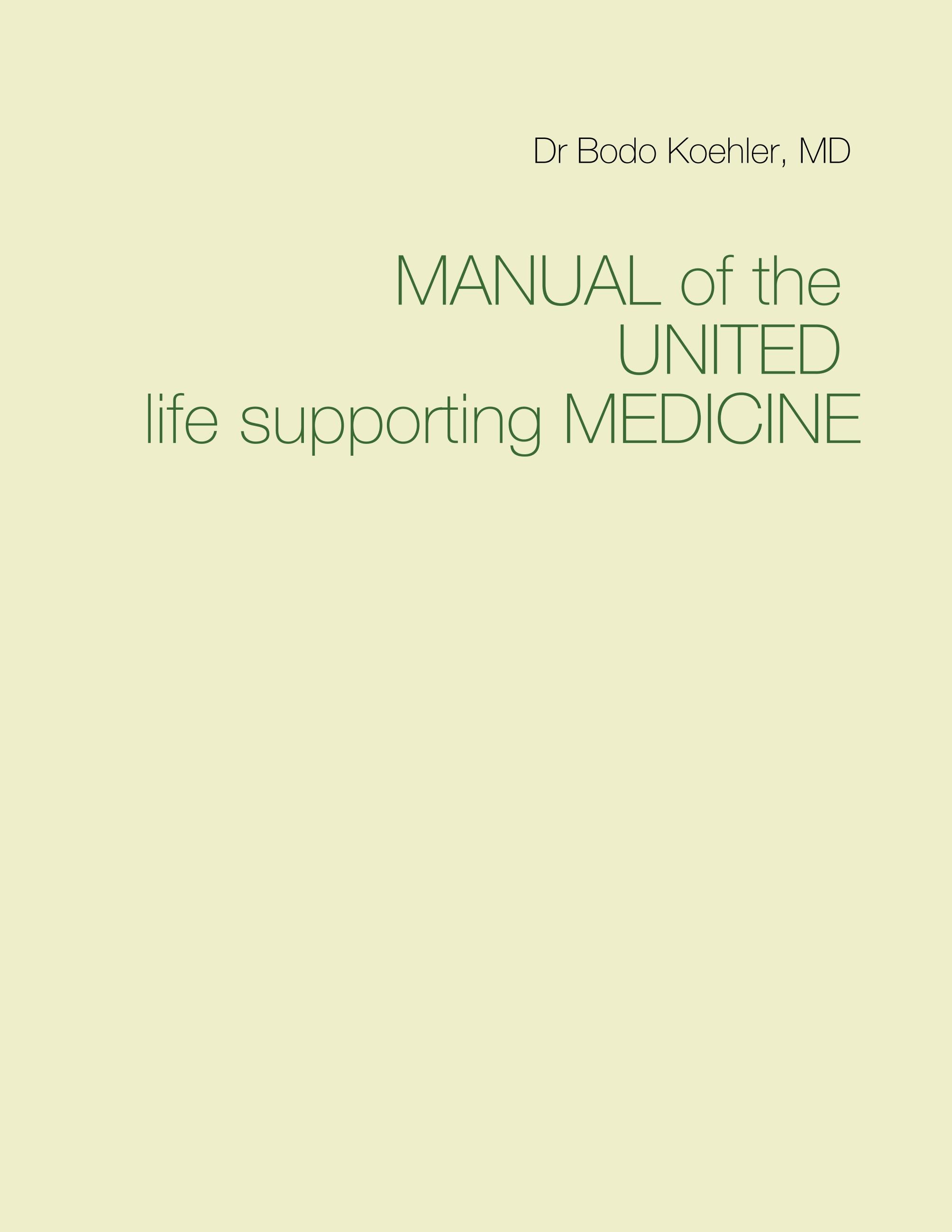 Vorderes Coverbild Manual of the United life supporting Medicine