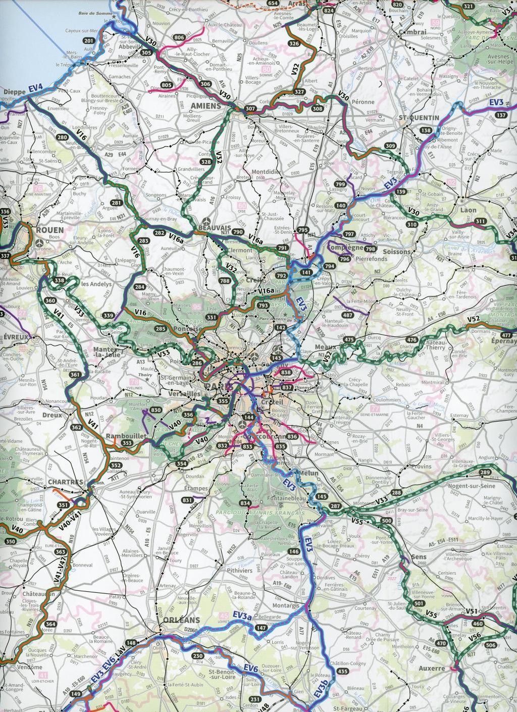 Beispielinhalt (Bild) Voies Vertes et Véloroutes de France 1:1 000 000