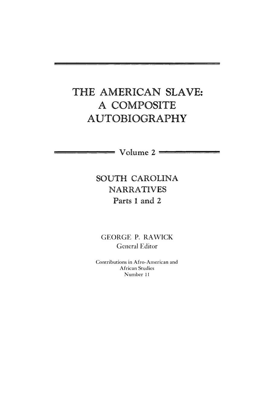 Vorderes Coverbild The American Slave