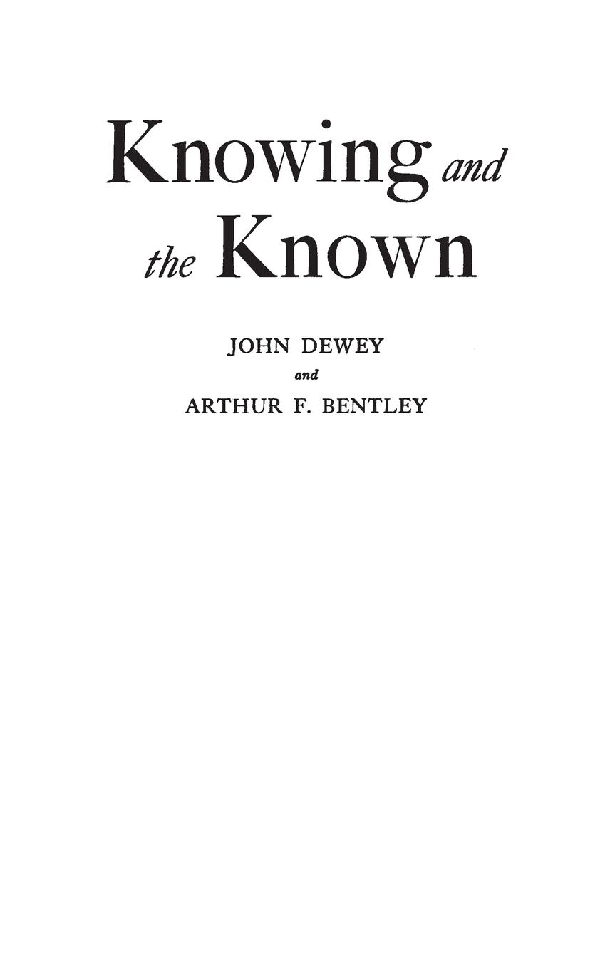 Vorderes Coverbild Knowing and the Known