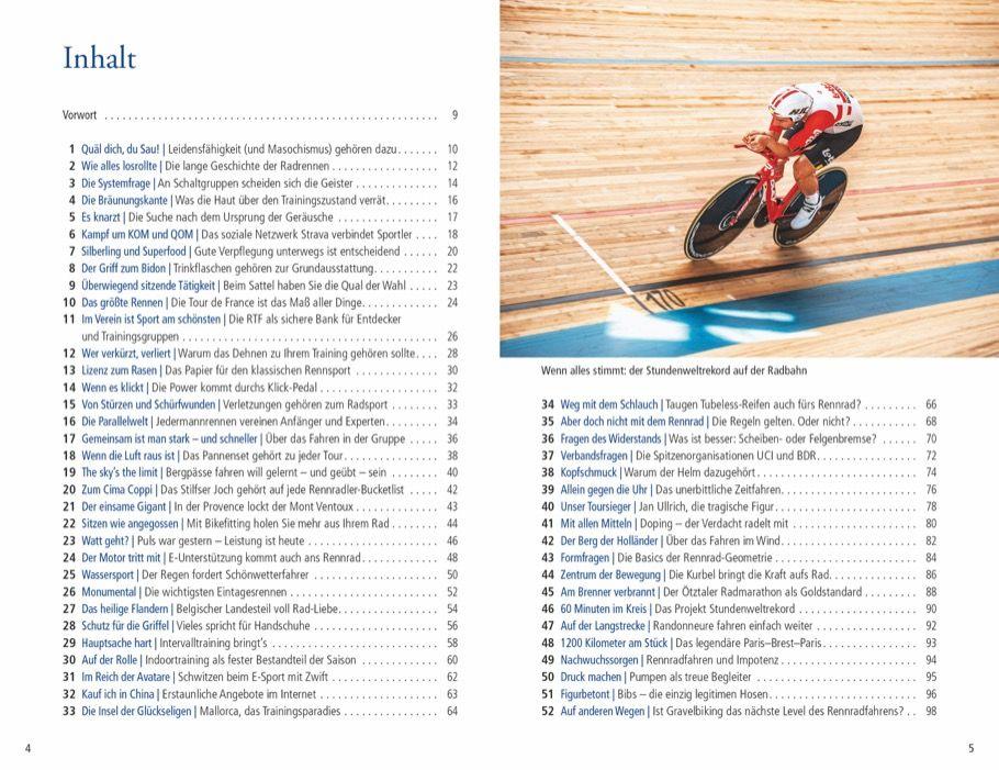 Beispielinhalt (Bild) 101 Dinge, die ein Rennradfahrer wissen muss