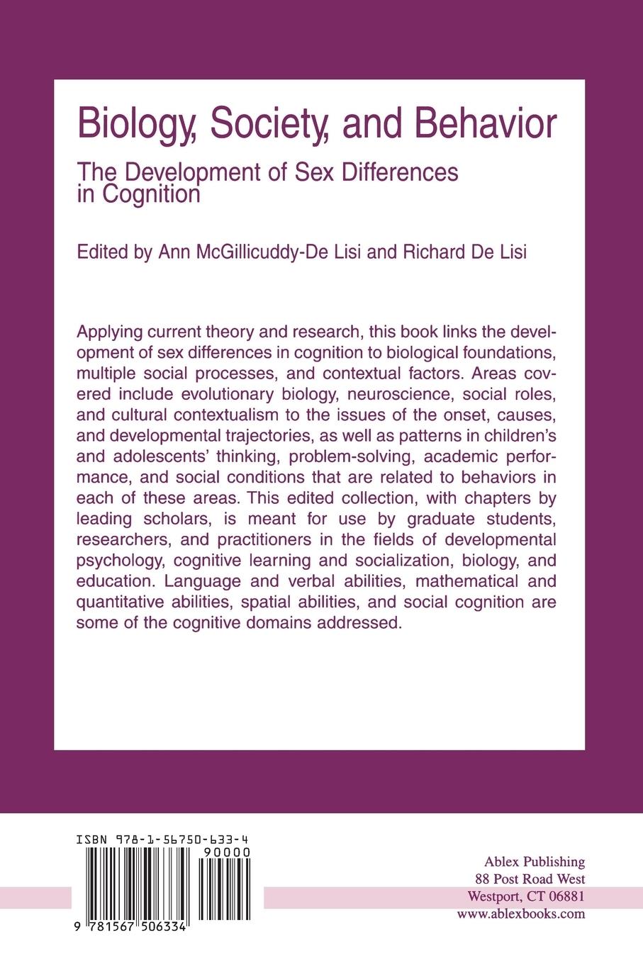 Rückseitencover Biology, Society, and Behavior