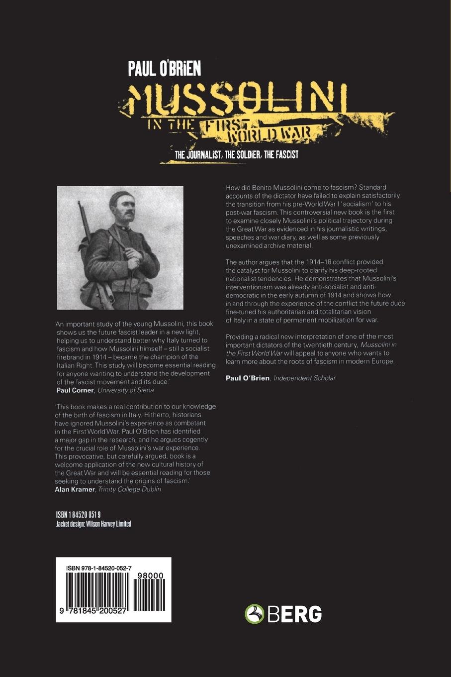 Rückseitencover Mussolini in the First World War