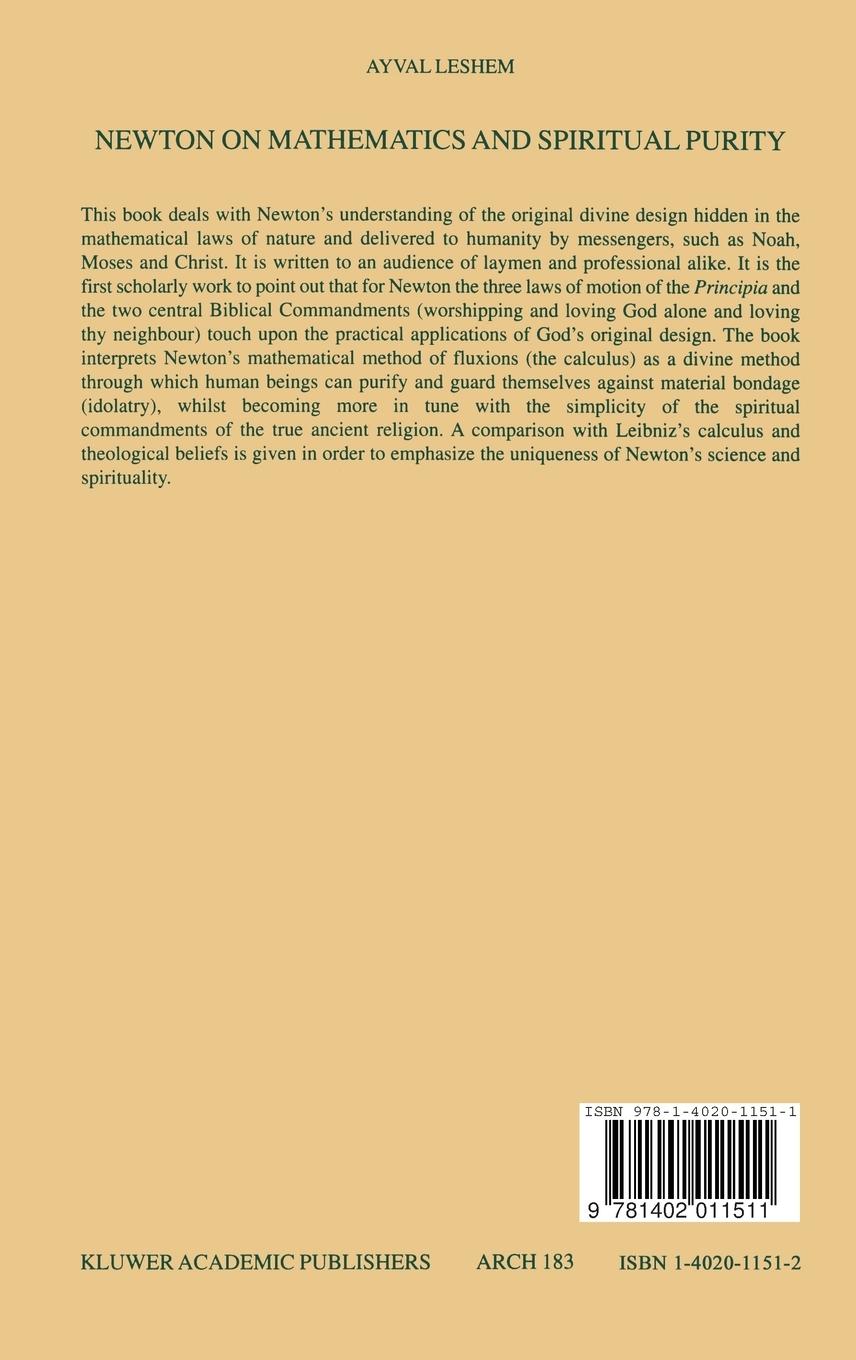 Rückseitencover Newton on Mathematics and Spiritual Purity