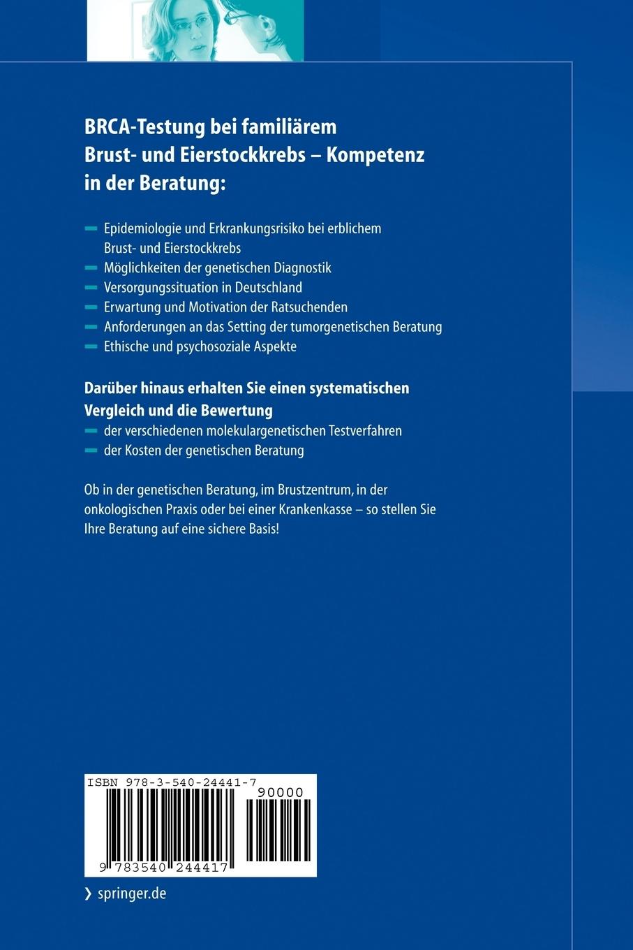 Rückseitencover BRCA - Erblicher Brust- und Eierstockkrebs