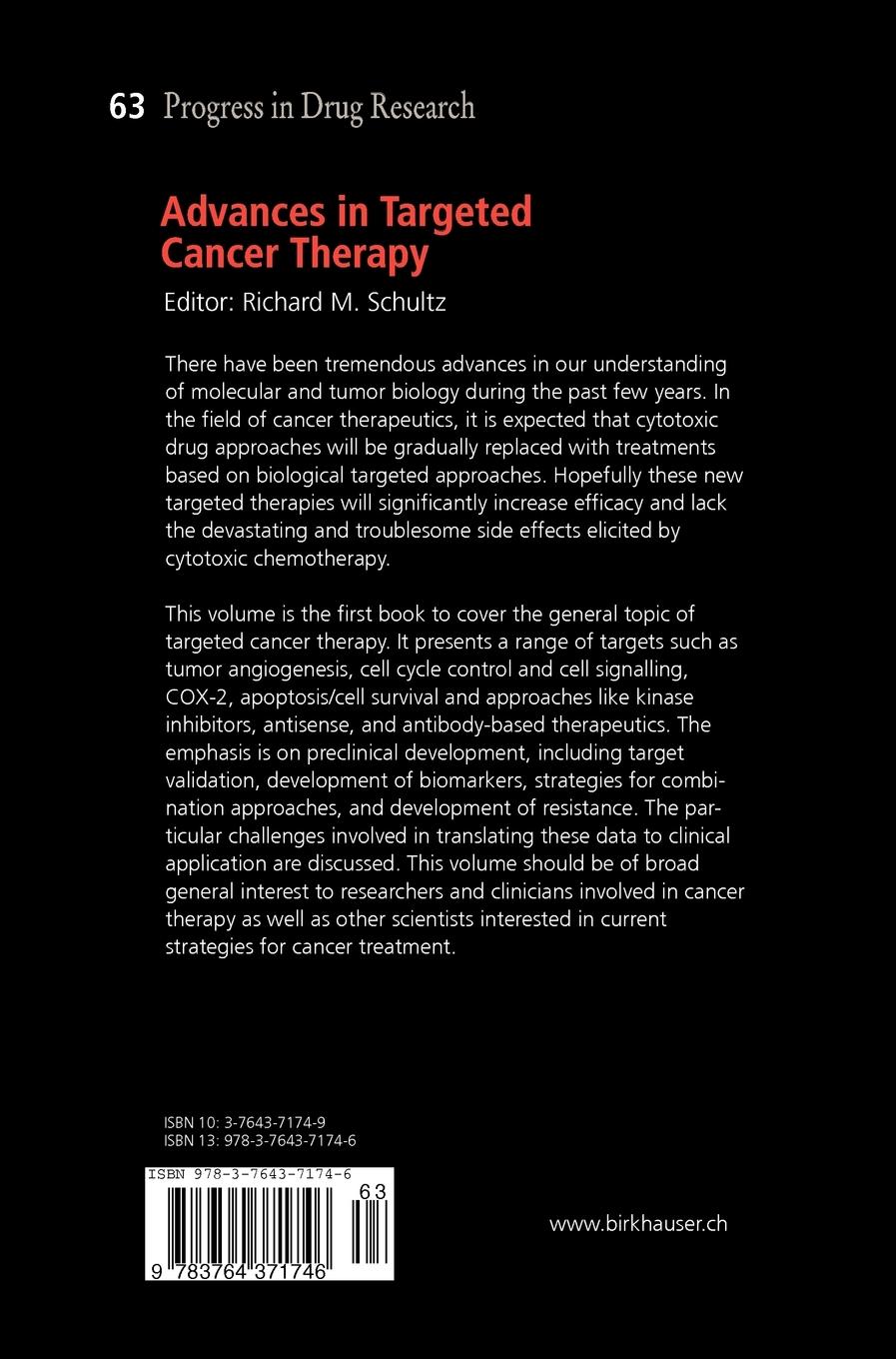 Rückseitencover Advances in Targeted Cancer Therapy