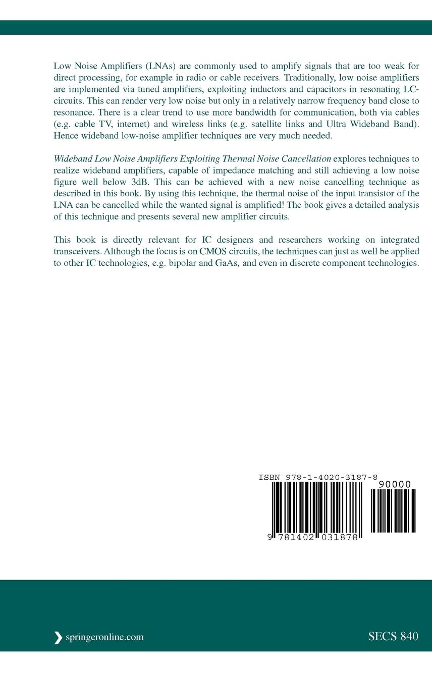 Rückseitencover Wideband Low Noise Amplifiers Exploiting Thermal Noise Cancellation