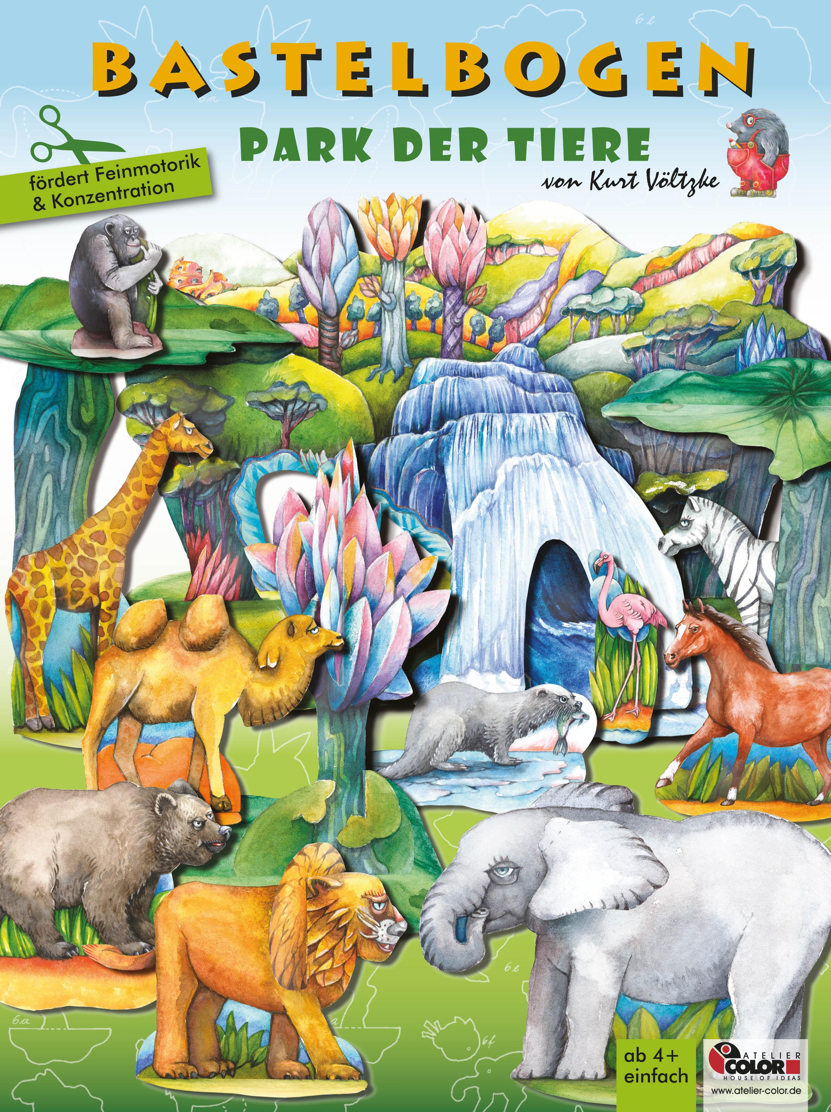 Vorderes Coverbild Park der Tiere Bastelbogen