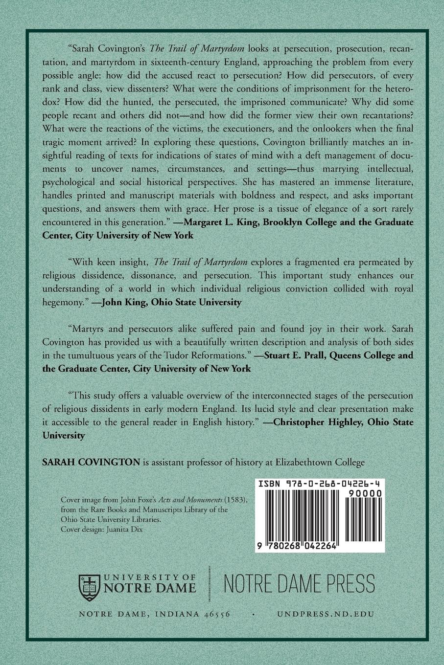 Rückseitencover Trail Of Martyrdom