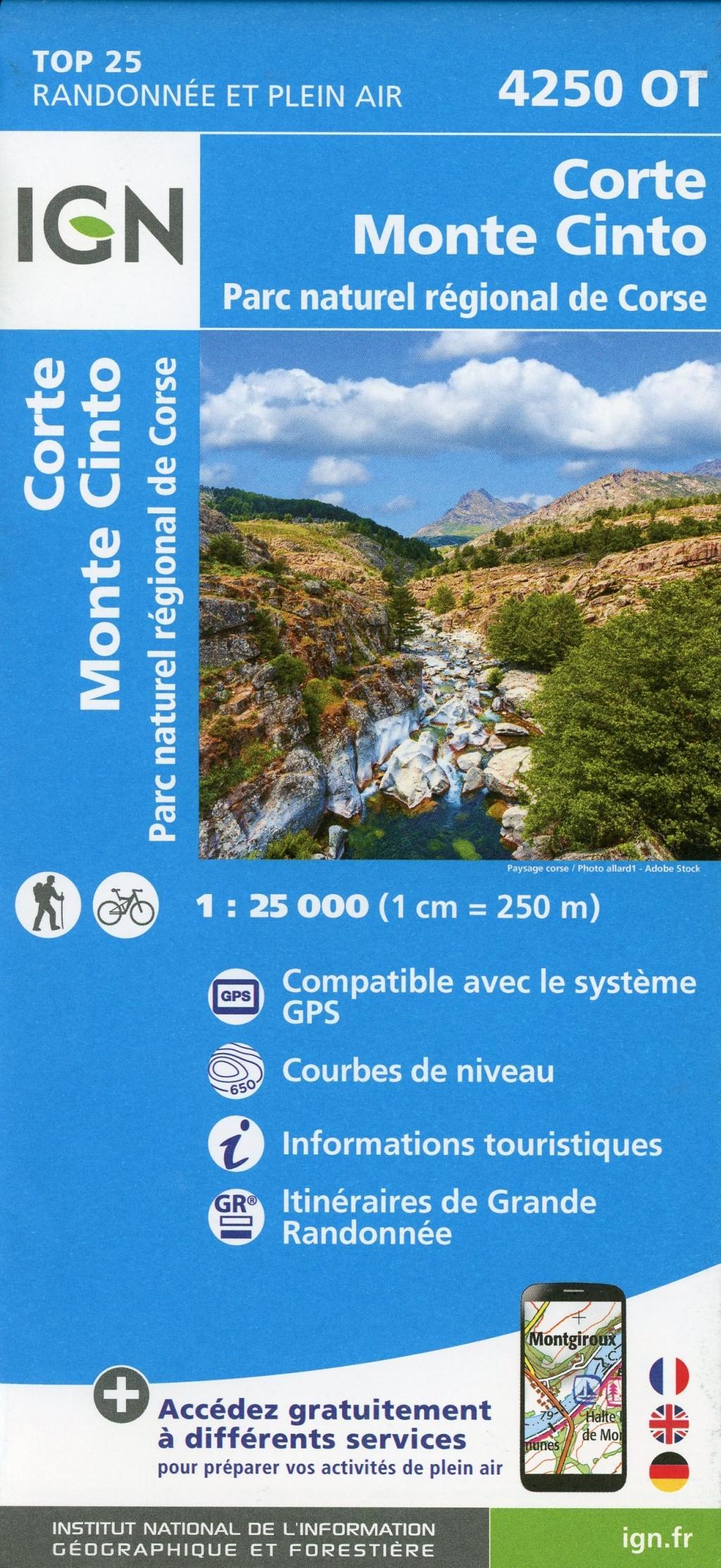 Vorderes Coverbild Corte Monte Cinto  Parc naturel régional de Corse 1 : 25 000