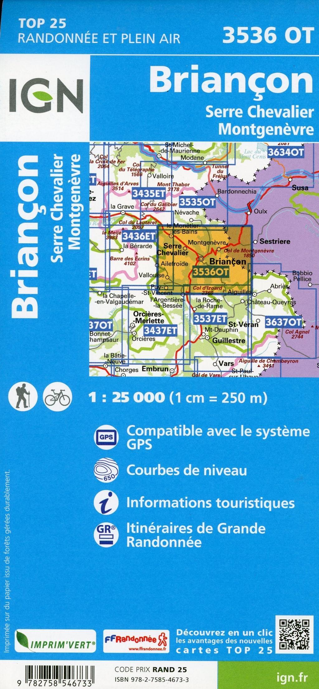Beispielinhalt (Bild) Briançon. Serre-Chevalier. Montgenèvre 1 : 25 000