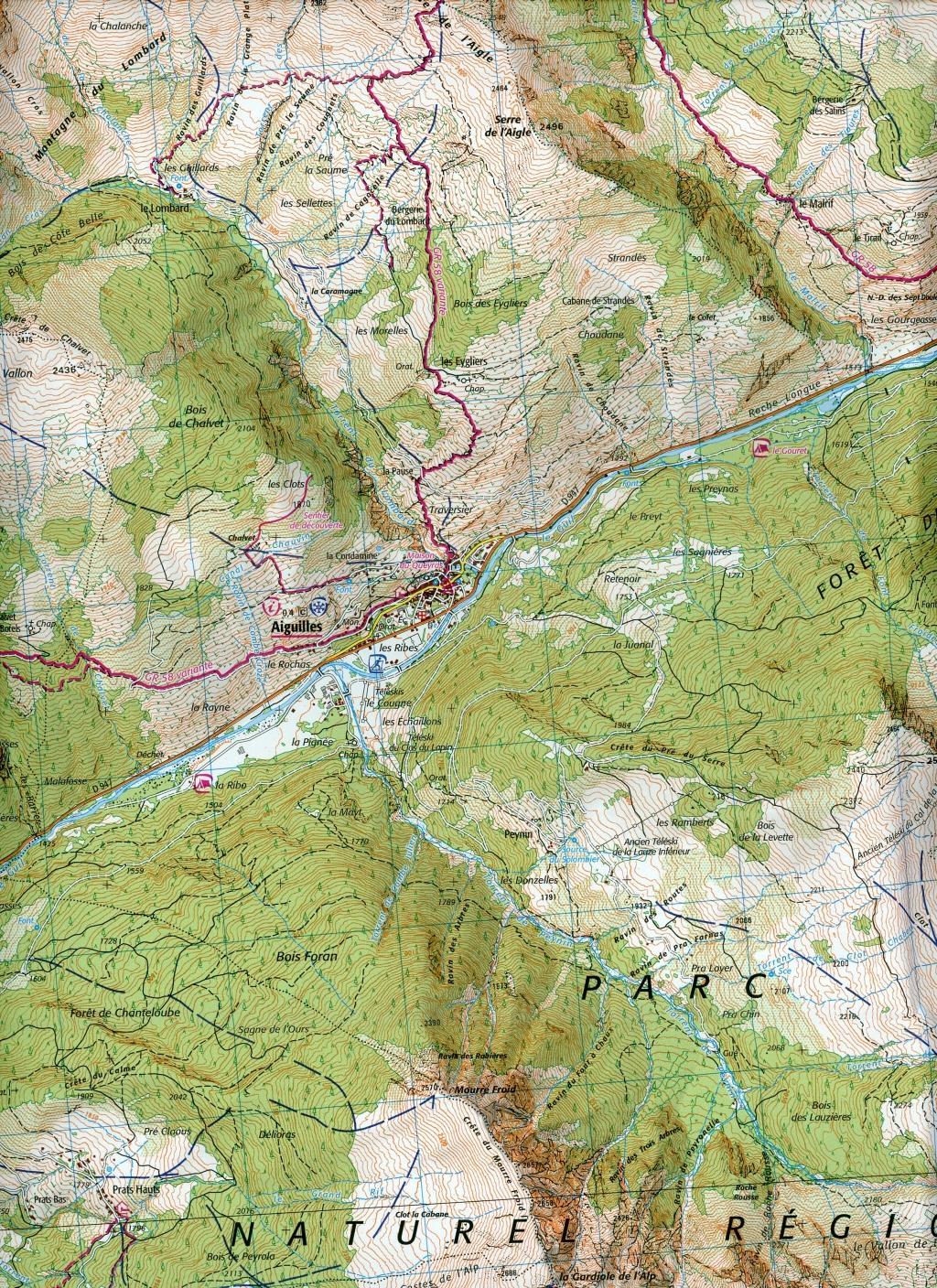 Beispielinhalt (Bild) Mont Viso. Saint -Véran.  Aiguilles. Parc National du Queryras 1:25000