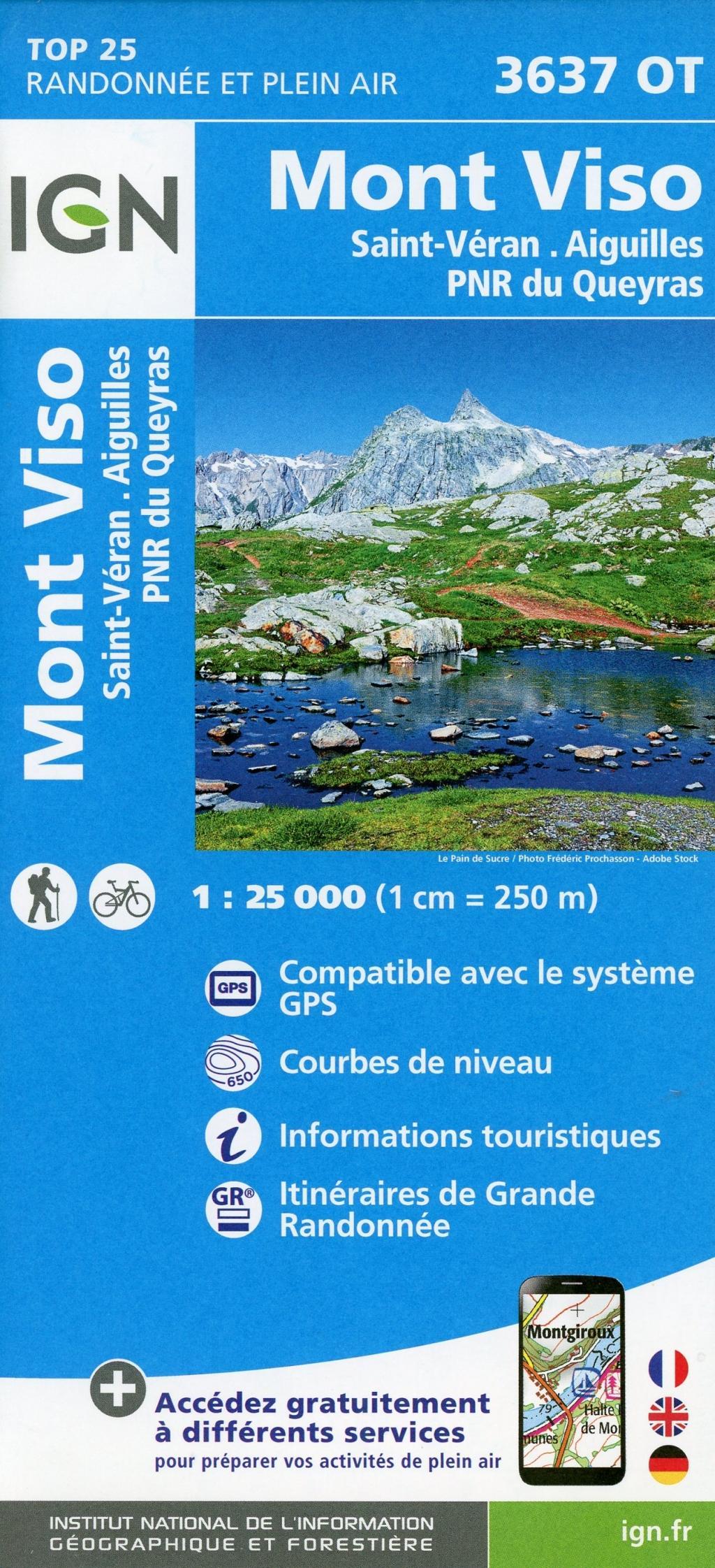 Vorderes Coverbild Mont Viso. Saint -Véran.  Aiguilles. Parc National du Queryras 1:25000
