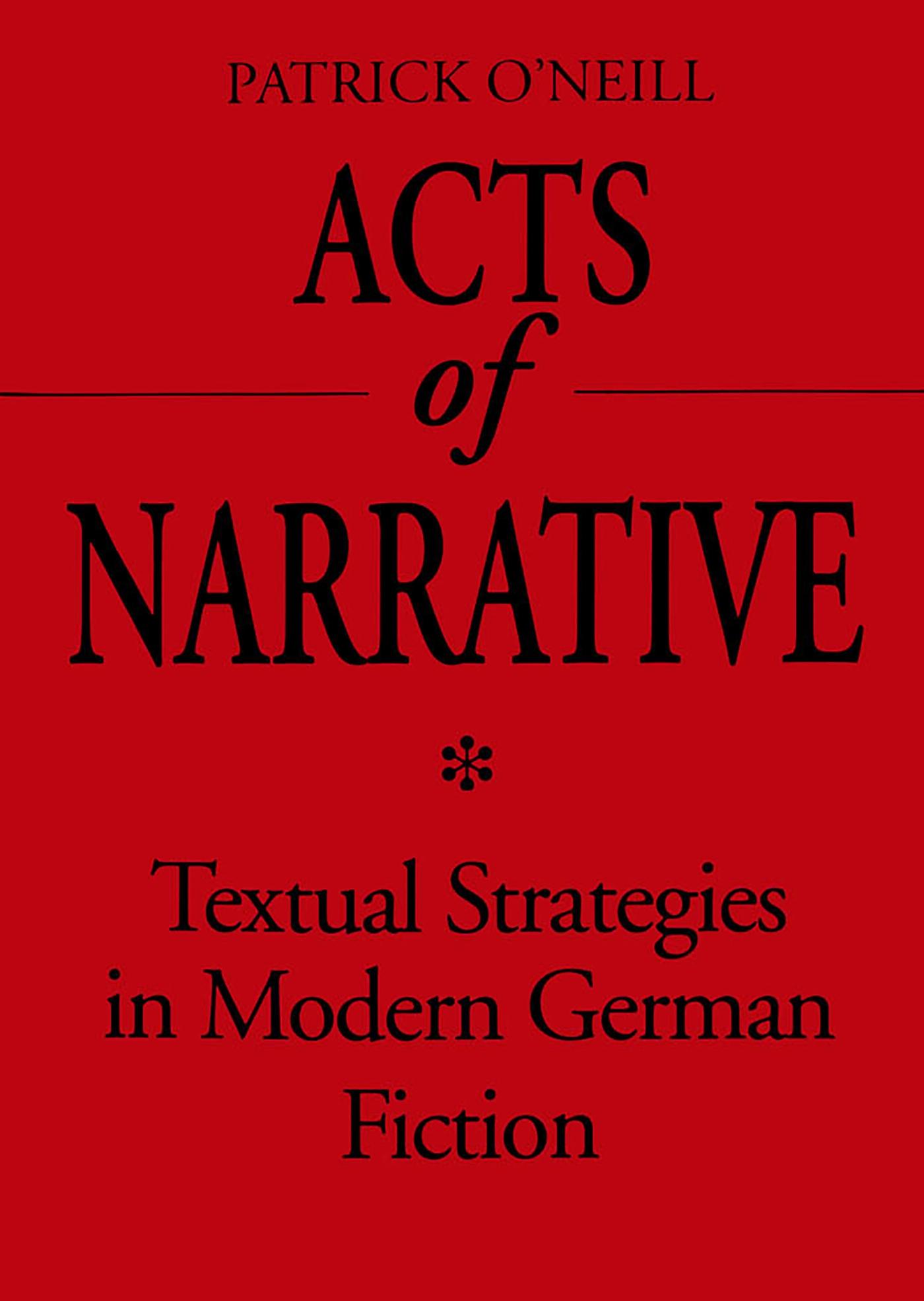 Vorderes Coverbild Acts of Narrative