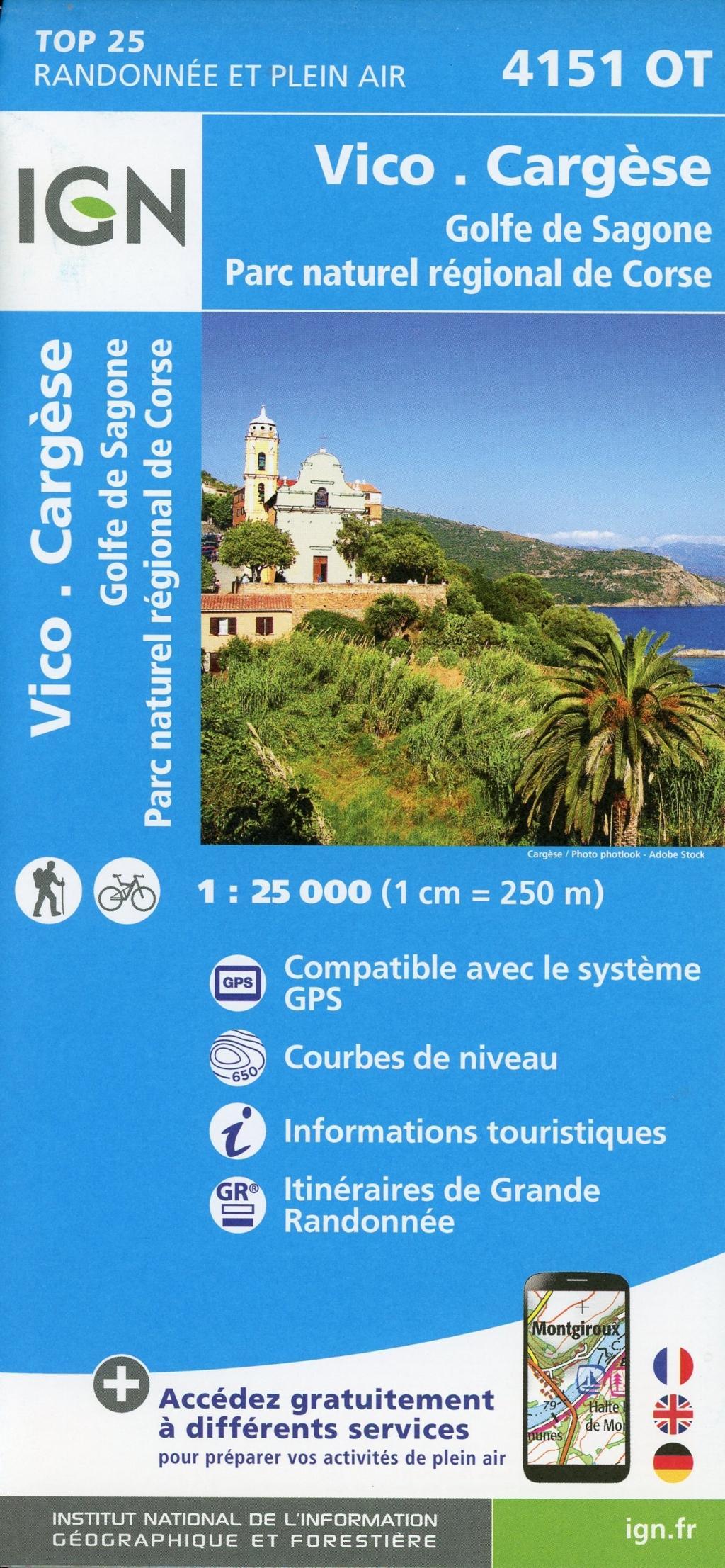 Vorderes Coverbild Vico Cargèse Golfe de sagone. Parc naturel régional de Corse 1 : 25 000