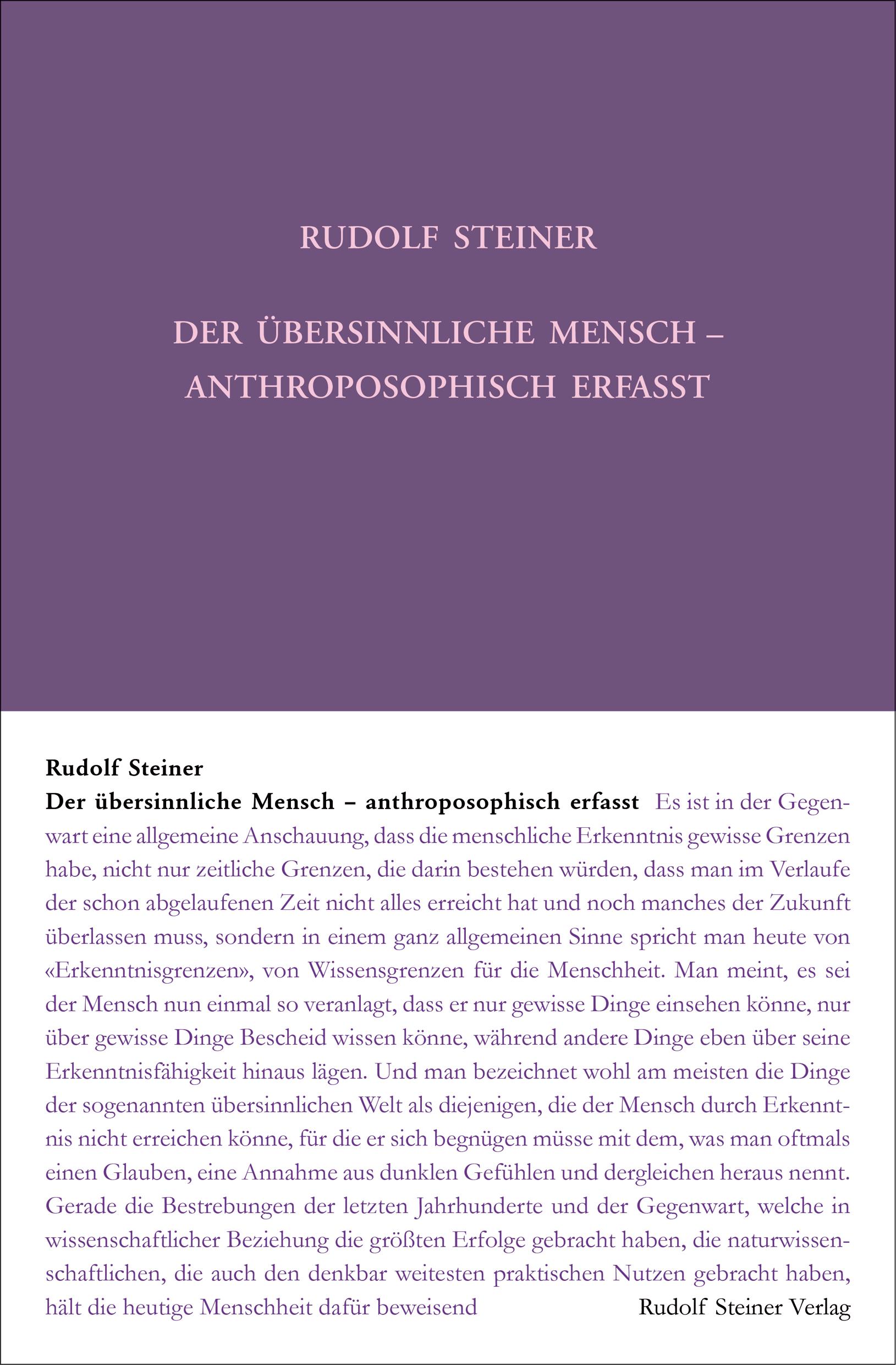 Vorderes Coverbild Der übersinnliche Mensch - anthroposophisch erfasst