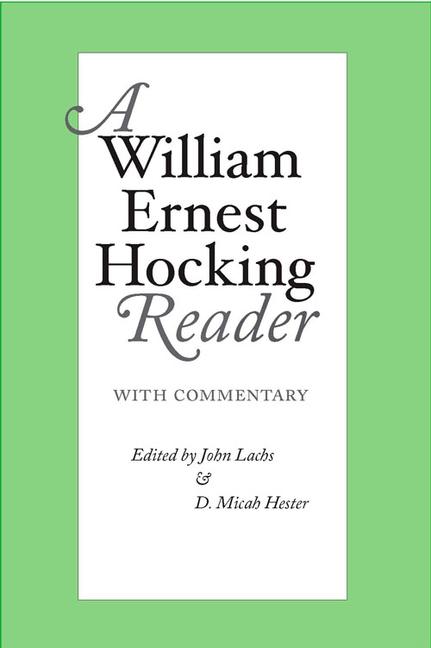 Vorderes Coverbild William Ernest Hocking Reader