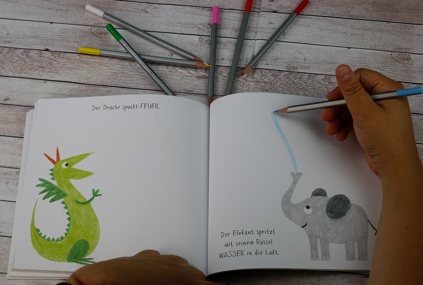 Beispielinhalt (Bild) Mein buntes Kritzel-Malbuch (Elefant)