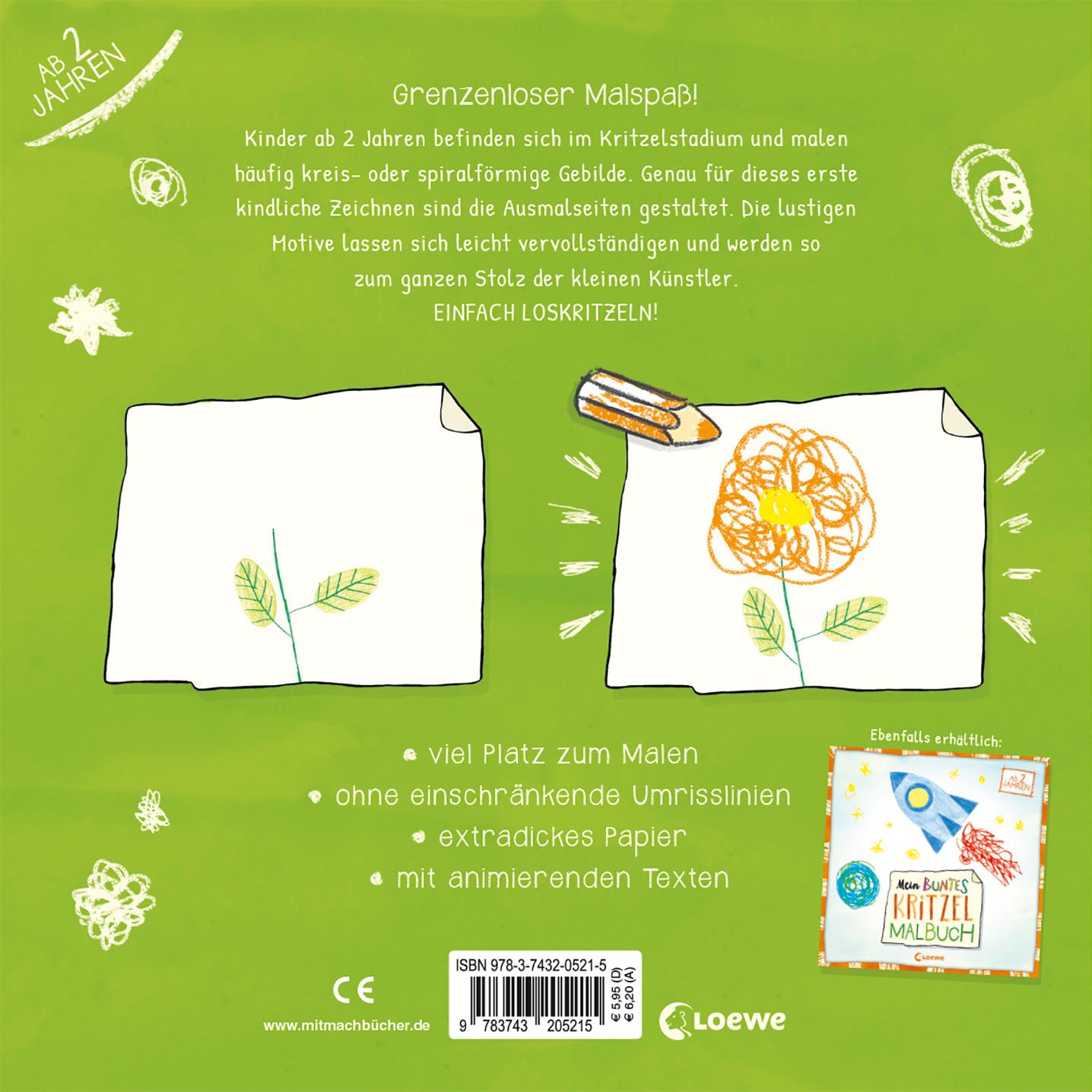 Rückseitencover Mein buntes Kritzel-Malbuch (Elefant)