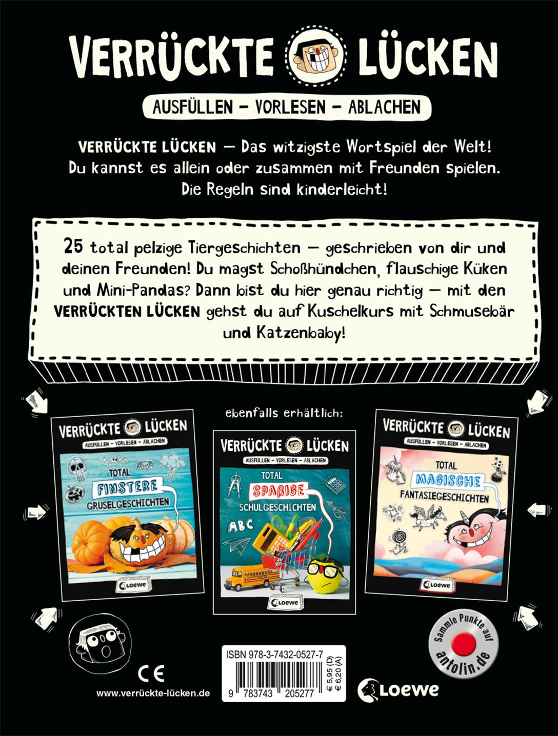 Rückseitencover Verrückte Lücken - Total pelzige Tiergeschichten