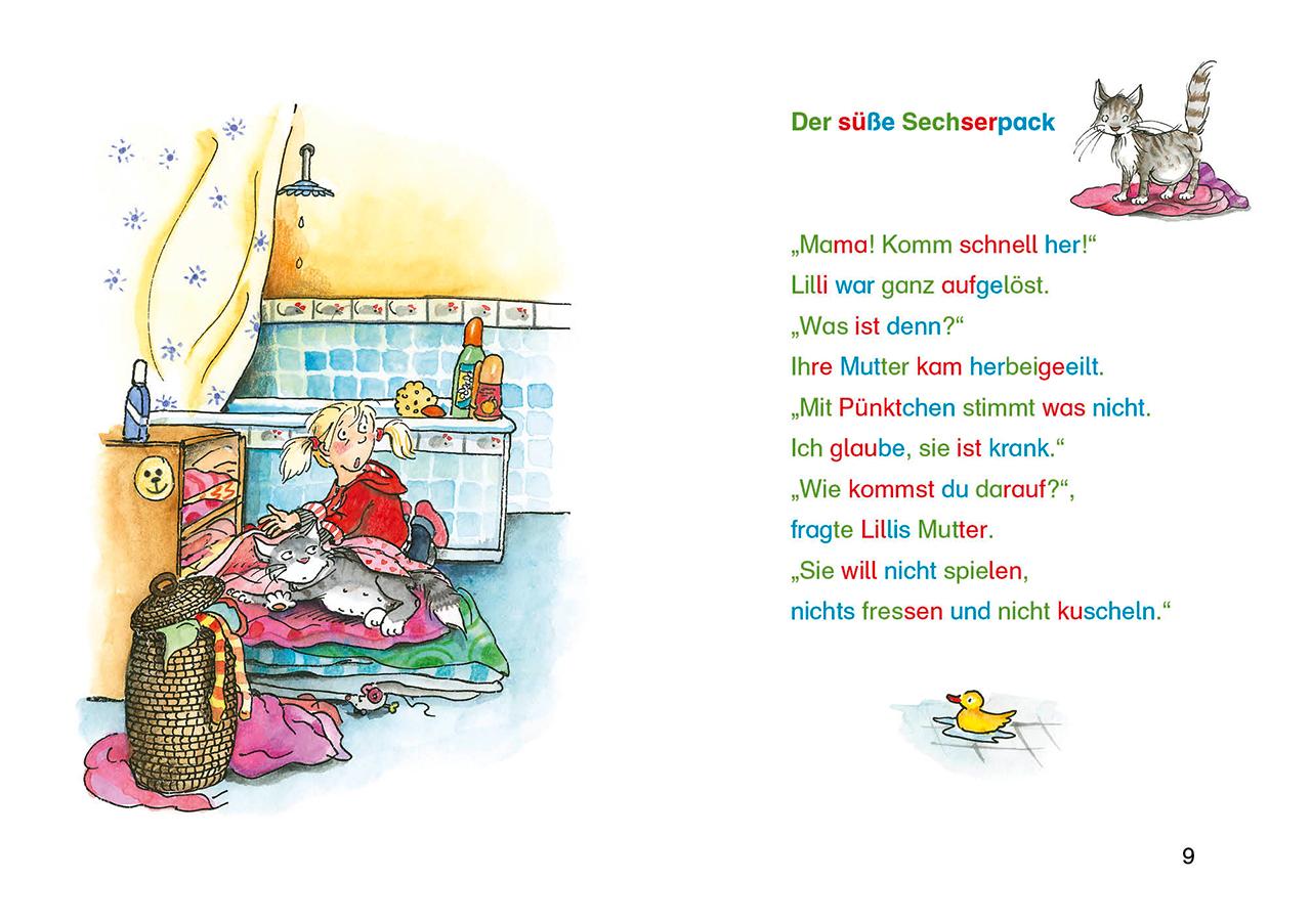 Beispielinhalt (Bild) Silbengeschichten zum Lesenlernen - Katzengeschichten