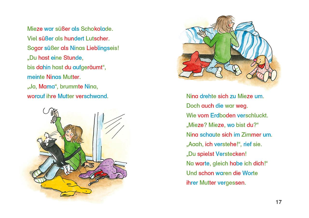 Beispielinhalt (Bild) Silbengeschichten zum Lesenlernen - Katzengeschichten