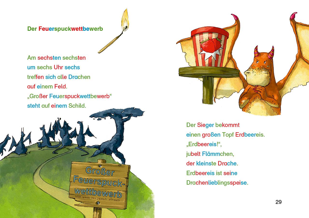 Beispielinhalt (Bild) Silbengeschichten zum Lesenlernen - Drachengeschichten