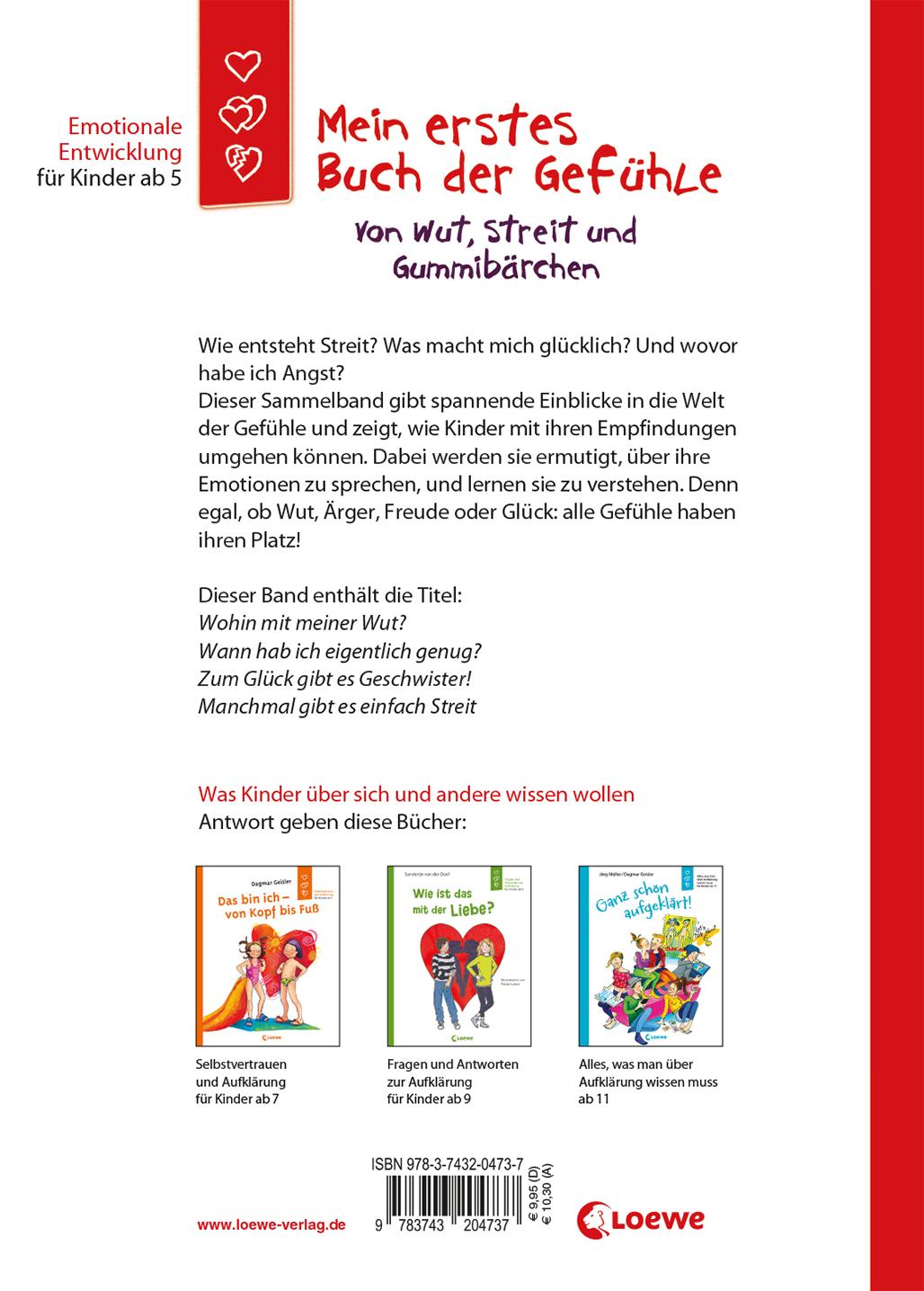 Rückseitencover Mein erstes Buch der Gefühle - Von Wut, Streit und Gummibärchen