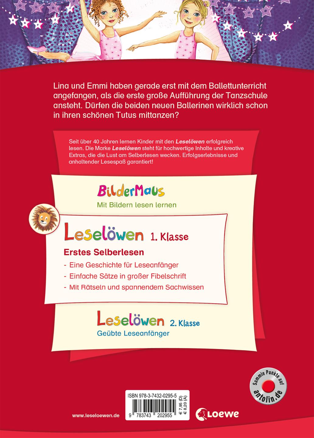 Rückseitencover Leselöwen 1. Klasse - Die große Ballett-Aufführung