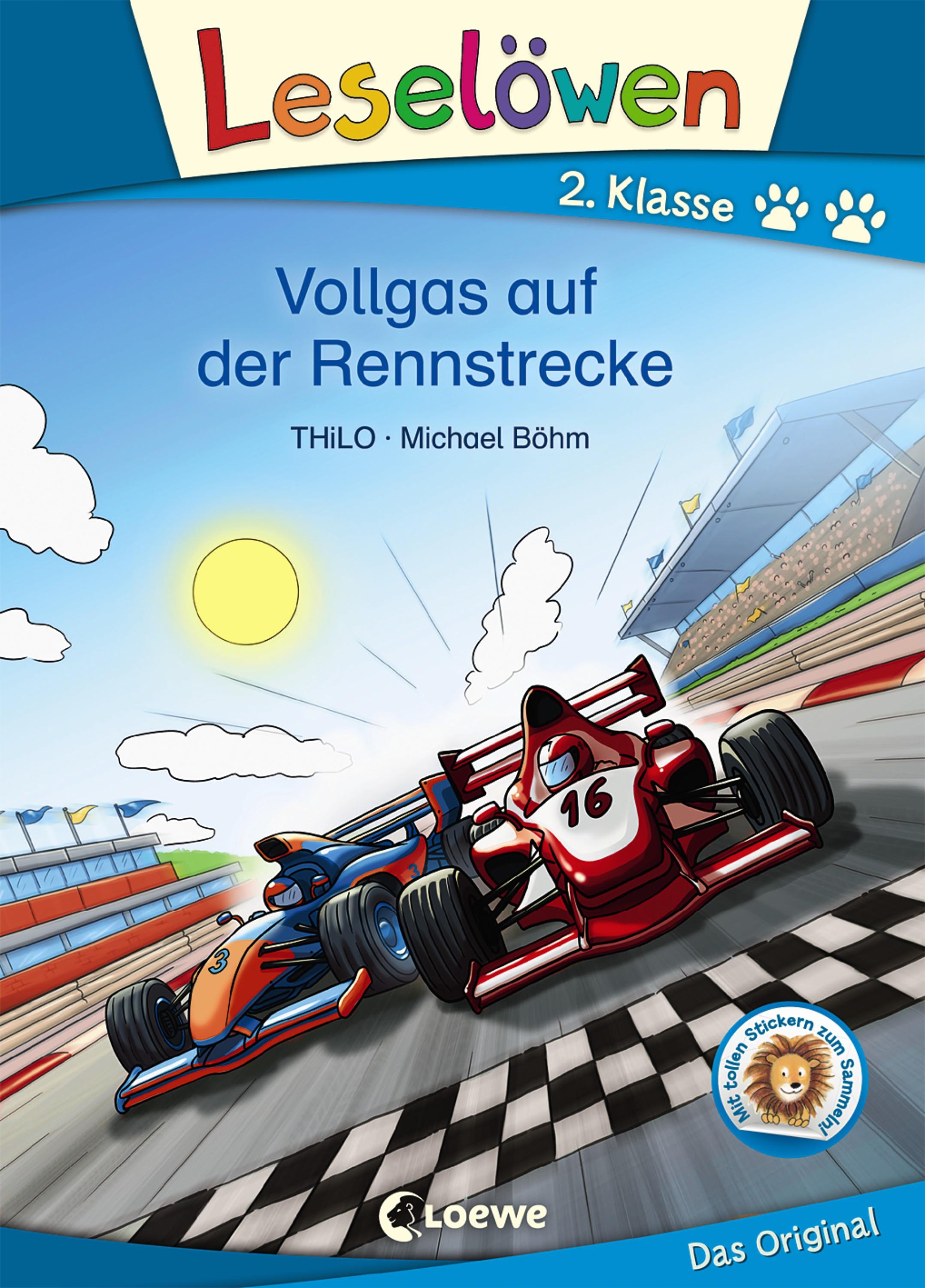 Vorderes Coverbild Leselöwen 2. Klasse - Vollgas auf der Rennstrecke