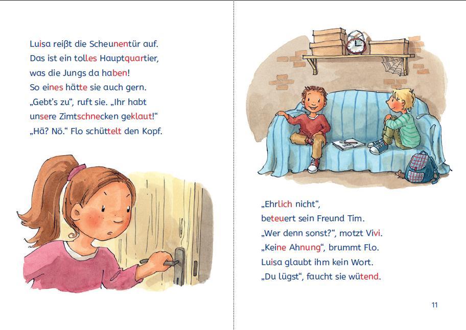 Beispielinhalt (Bild) Leselöwen 2. Klasse - Ein Fall für die Mädchenbande