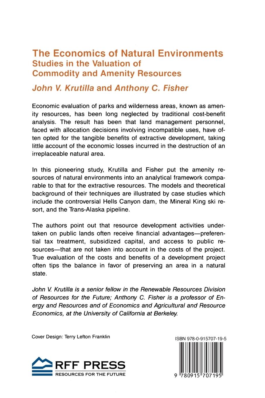 Rückseitencover The Economics of Natural Environments