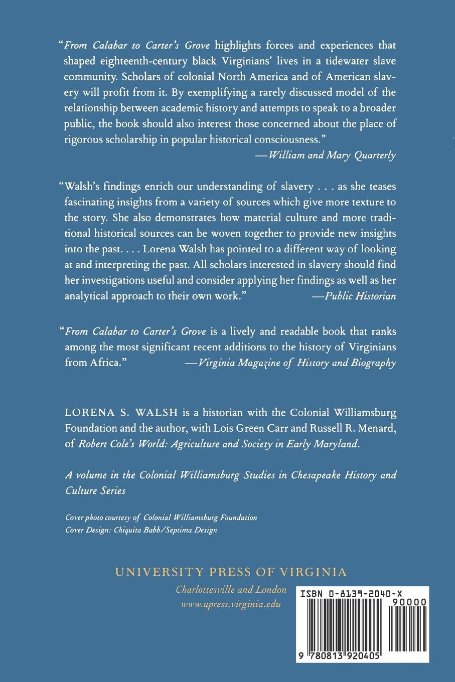 Rückseitencover From Calabar to Carter's Grove