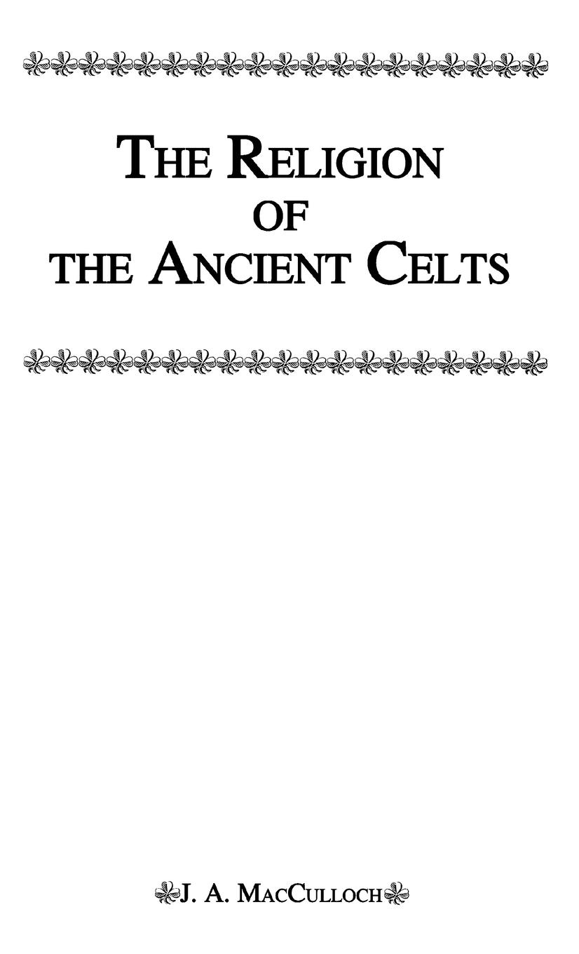 Vorderes Coverbild Religion Of The Ancient Celts