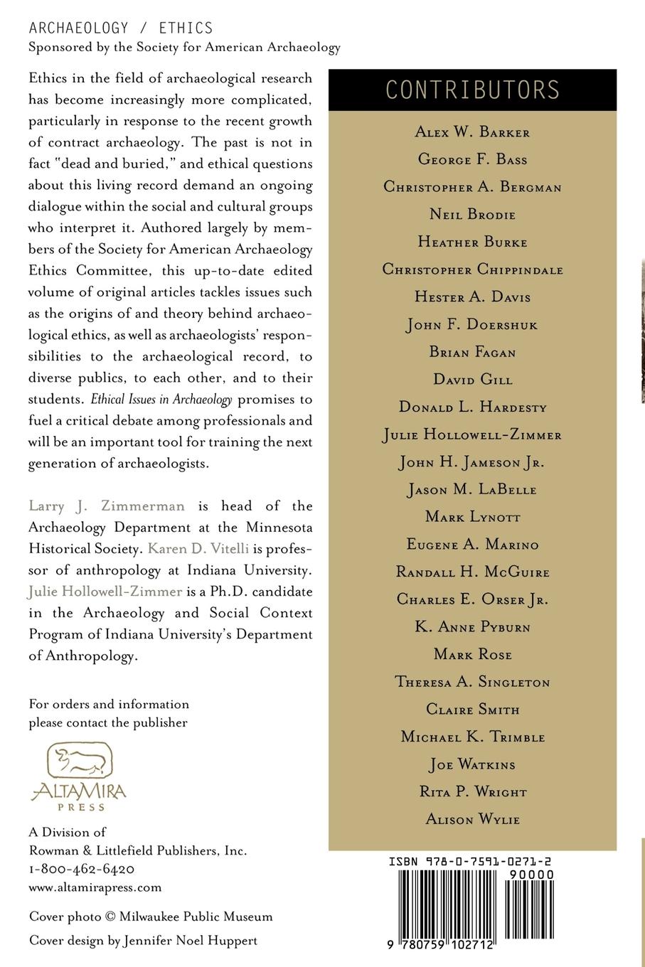 Rückseitencover Ethical Issues in Archaeology