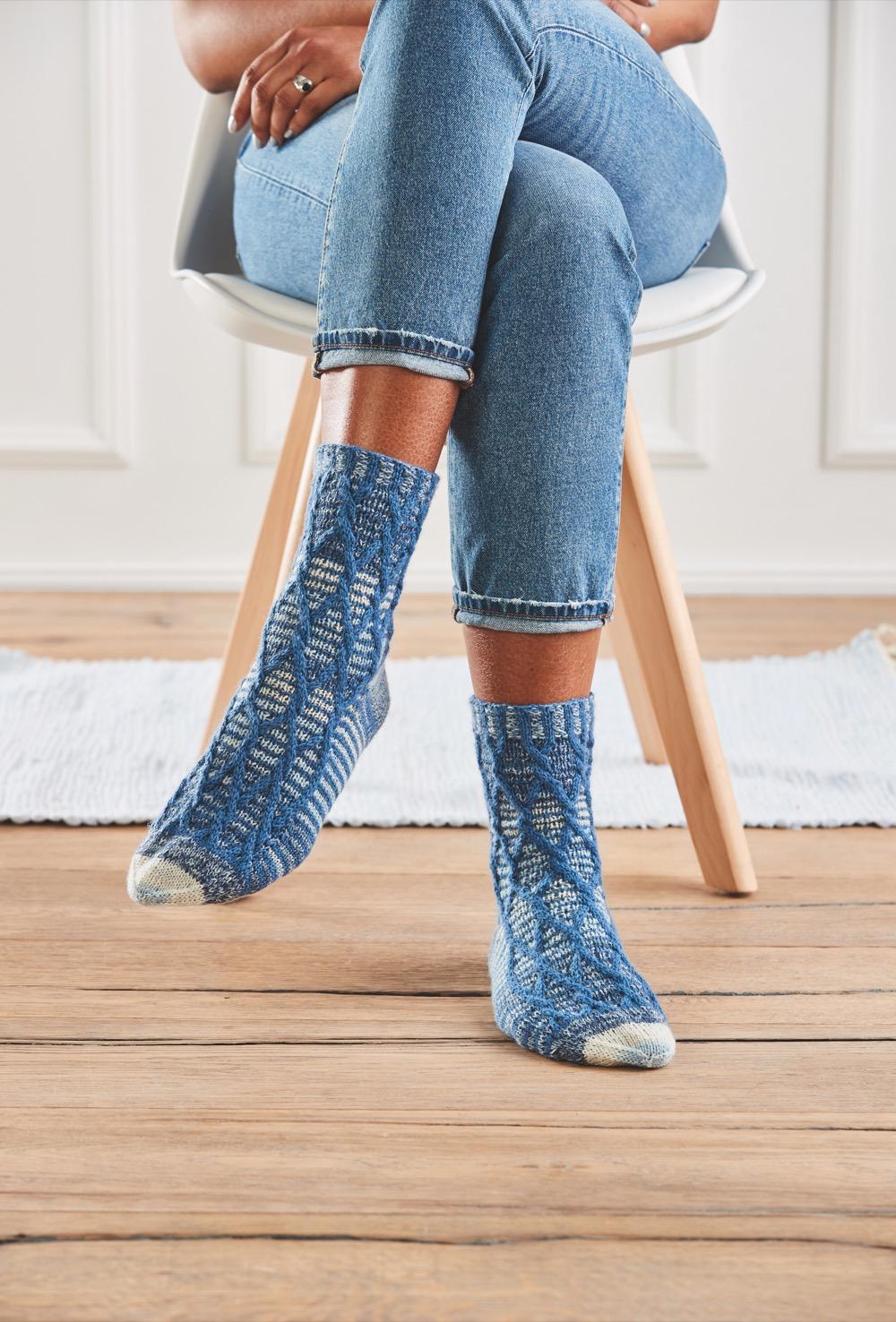 Beispielinhalt (Bild) Socken mit Hebemaschen