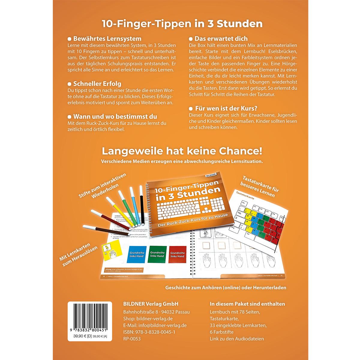 Rückseitencover 10-Finger-Tippen in 3 Stunden