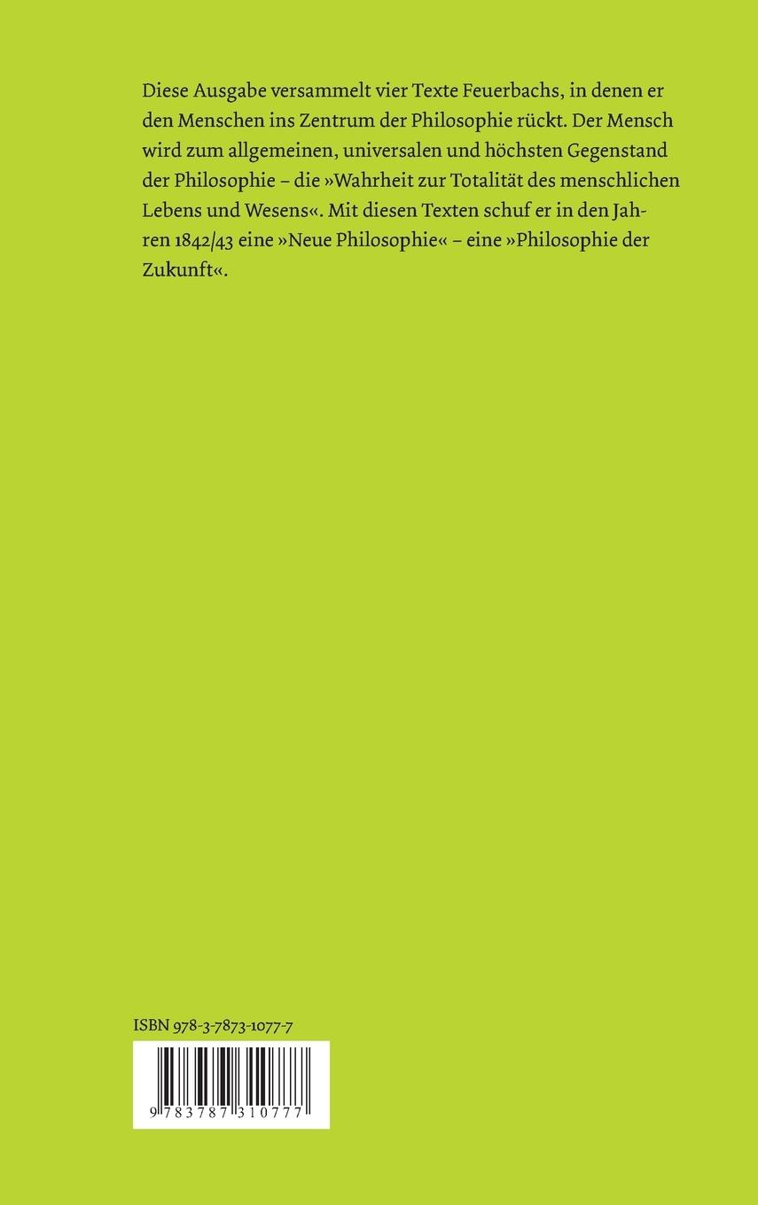 Rückseitencover Entwürfe zu einer Neuen Philosophie