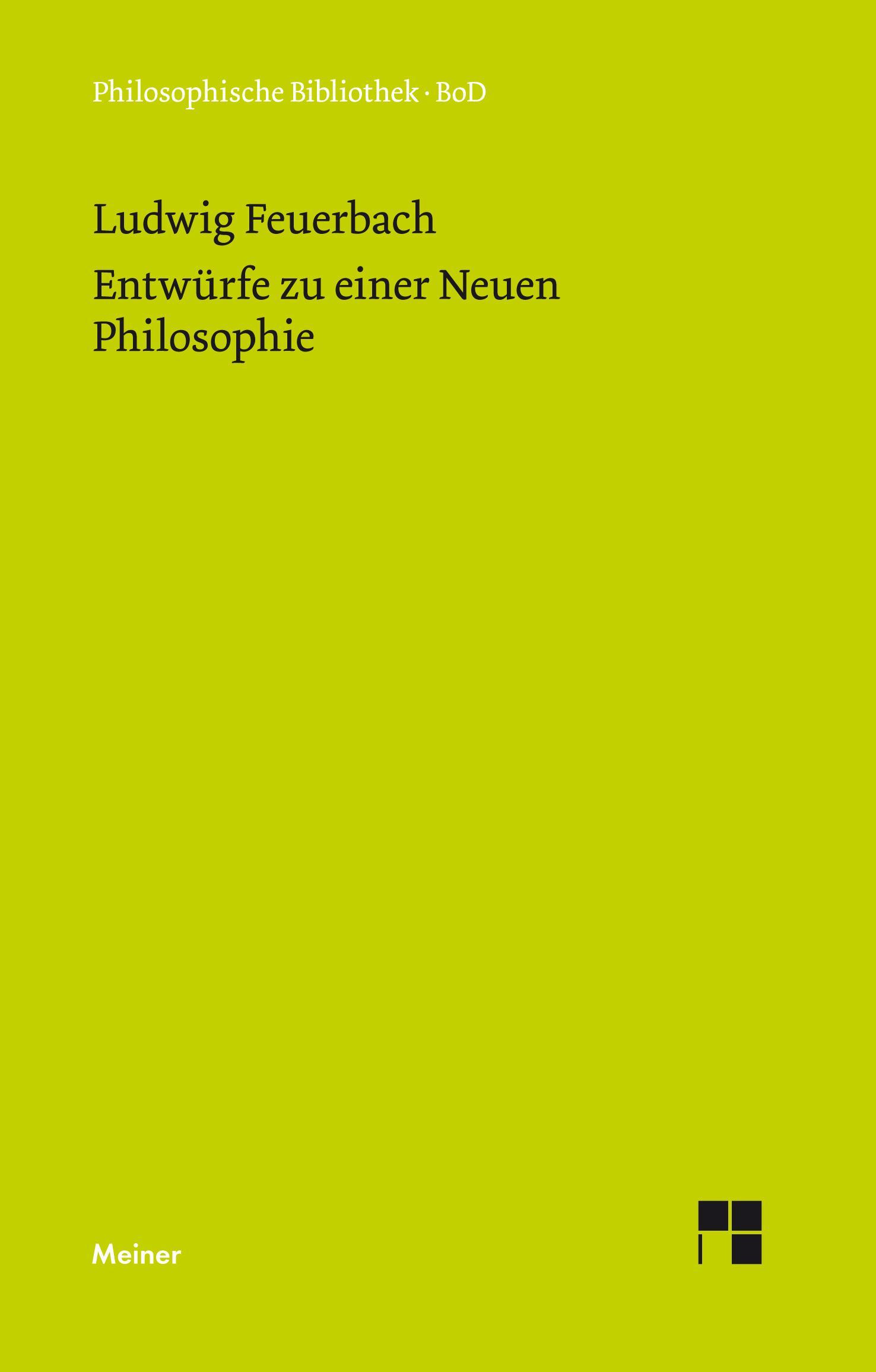 Vorderes Coverbild Entwürfe zu einer Neuen Philosophie