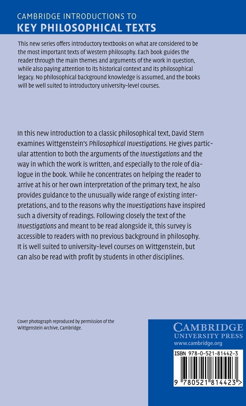 Rückseitencover Wittgenstein's Philosophical Investigations