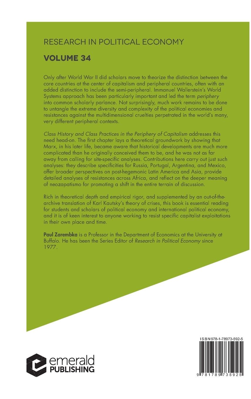 Rückseitencover Class History and Class Practices in the Periphery of Capitalism