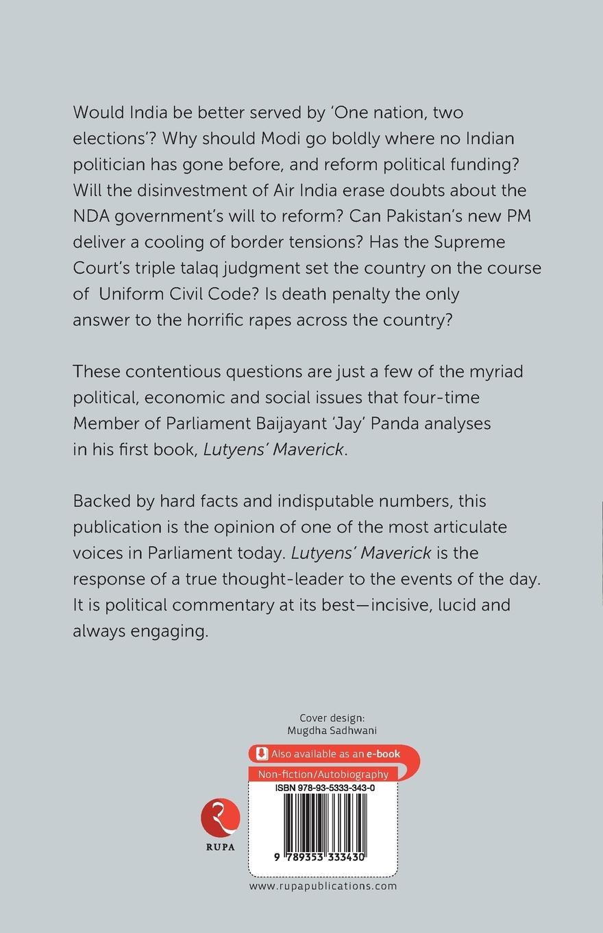 Rückseitencover Lutyens Maverick - Ground Realities, Hard Choices and Tomorrows India