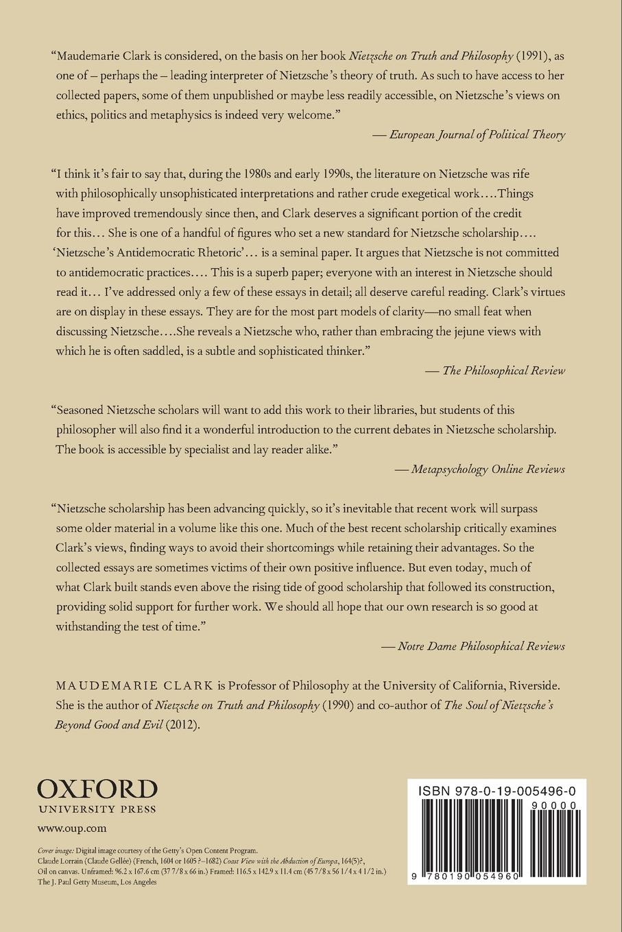 Rückseitencover Nietzsche on Ethics and Politics