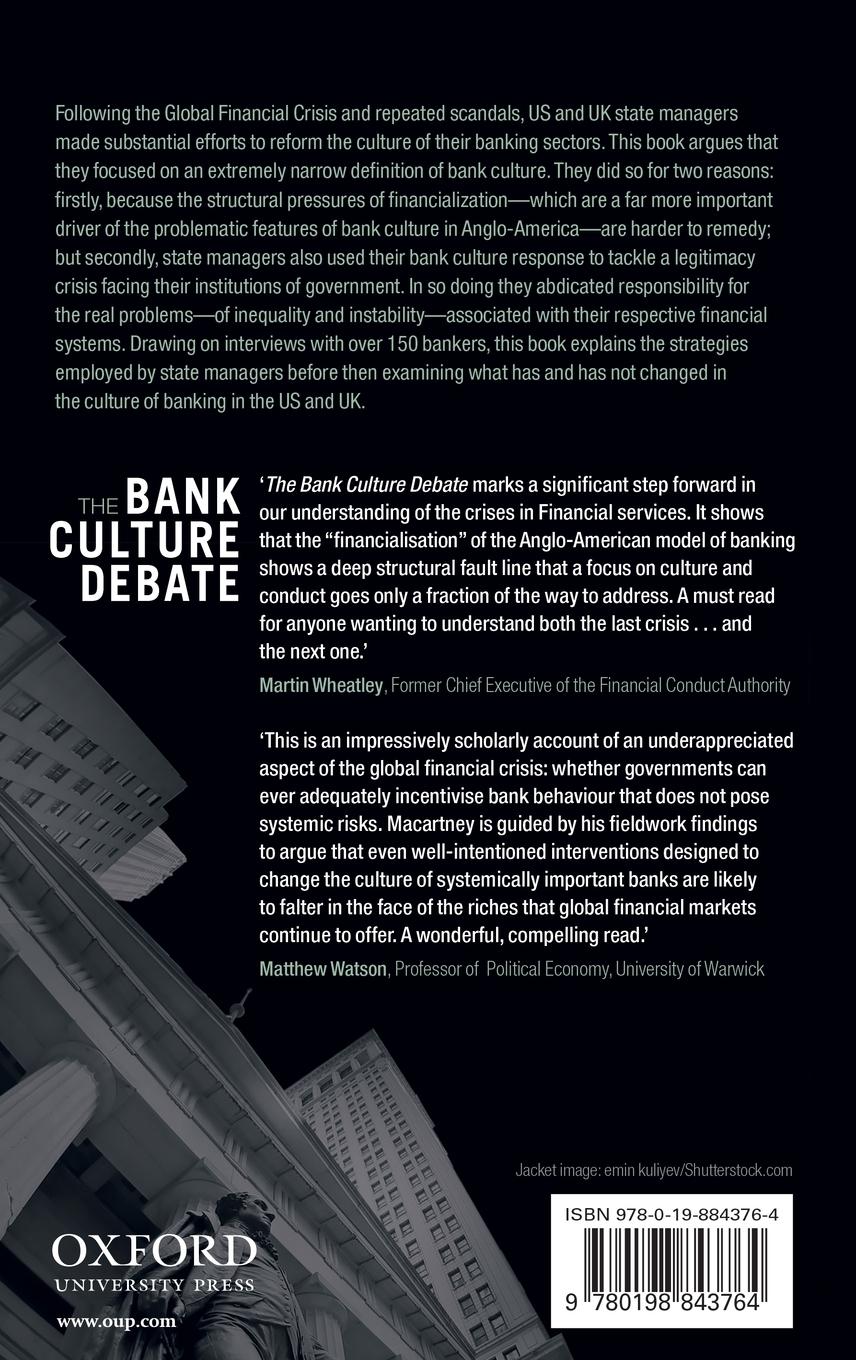 Rückseitencover Bank Culture Debate