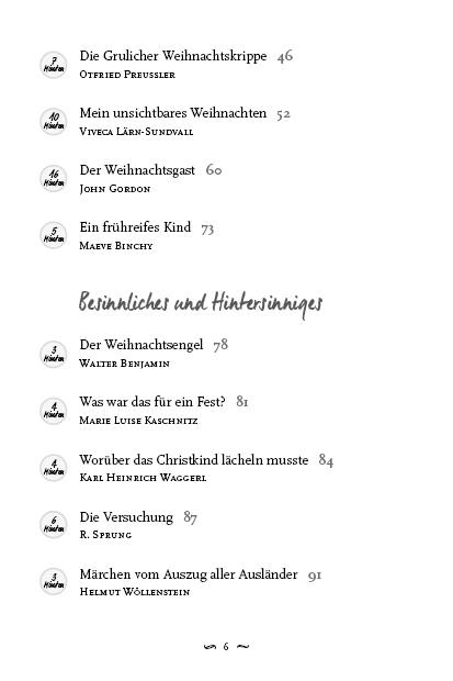 Beispielinhalt (Bild) Die schönsten Kurzgeschichten zu Weihnachten