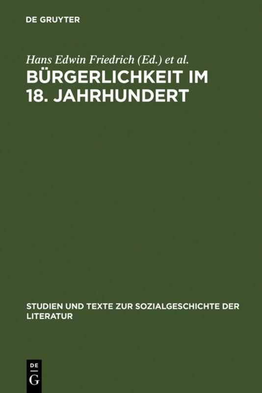 Vorderes Coverbild Bürgerlichkeit im 18. Jahrhundert