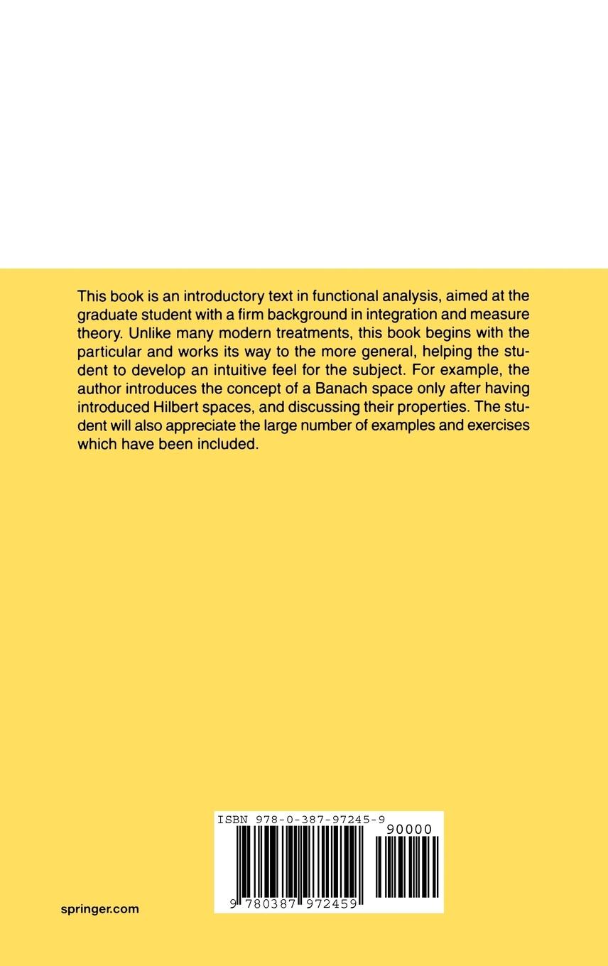 Rückseitencover A Course in Functional Analysis