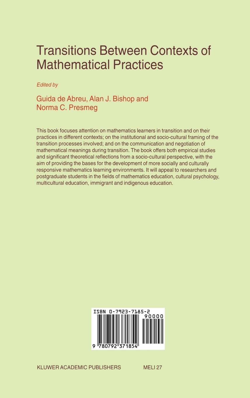 Rückseitencover Transitions Between Contexts of Mathematical Practices