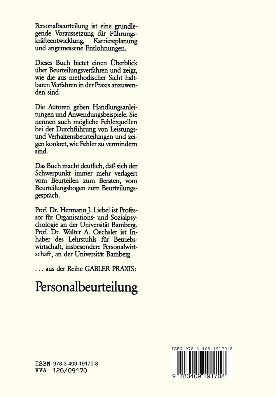 Rückseitencover Personalbeurteilung